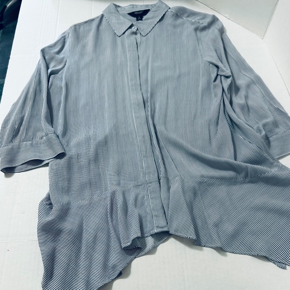 Simple Vera women's blouse grey/blue white, size M